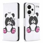 For Xiaomi Redmi Note 13 Pro+ Colored Drawing Pattern Leather Phone Case(Panda)