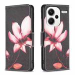 For Xiaomi Redmi Note 13 Pro+ Colored Drawing Pattern Leather Phone Case(Lotus)