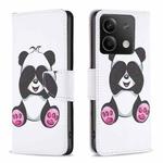 For Xiaomi Redmi Note 13 Colored Drawing Pattern Leather Phone Case(Panda)