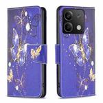 For Xiaomi Redmi Note 13 Colored Drawing Pattern Leather Phone Case(Purple Butterfly)