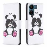 For Xiaomi Redmi 13C Colored Drawing Pattern Leather Phone Case(Panda)