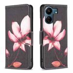 For Xiaomi Redmi 13C Colored Drawing Pattern Leather Phone Case(Lotus)