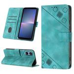 For Sony Xperia 5 V Skin-feel Embossed Leather Phone Case(Green)