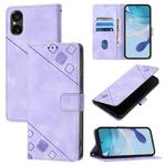 For Sony Xperia 5 VI Skin-feel Embossed Leather Phone Case(Light Purple)