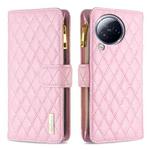For Xiaomi Civi 3 5G Diamond Lattice Zipper Wallet Leather Flip Phone Case(Pink)