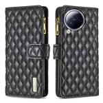For Xiaomi Civi 3 5G Diamond Lattice Zipper Wallet Leather Flip Phone Case(Black)
