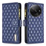 For Xiaomi Redmi A3 Diamond Lattice Zipper Wallet Leather Flip Phone Case(Blue)