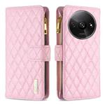 For Xiaomi Redmi A3 Diamond Lattice Zipper Wallet Leather Flip Phone Case(Pink)