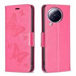 For Xiaomi Civi 3 5G Two Butterflies Embossing Leather Phone Case(Rose Red)