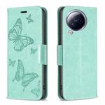 For Xiaomi Civi 3 5G Two Butterflies Embossing Leather Phone Case(Green)