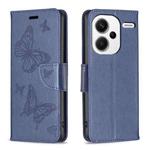 For Xiaomi Redmi Note 13 Pro+ 5G Two Butterflies Embossing Leather Phone Case(Blue)