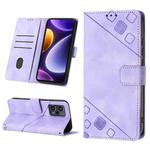 For Xiaomi Poco F5 5G/Redmi Note 12 Turbo Skin Feel Embossed Leather Phone Case(Light Purple)