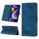 For Xiaomi Poco F5 5G/Redmi Note 12 Turbo Skin Feel Embossed Leather Phone Case(Blue)