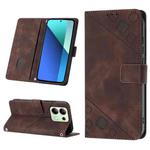 For Xiaomi Redmi Note 13 4G Global Skin Feel Embossed Leather Phone Case(Brown)