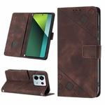 For Xiaomi Redmi Note 13 Pro 5G Global Skin-feel Embossed Leather Phone Case(Brown)