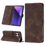 For Xiaomi Redmi Note 13 Pro+ 5G Skin Feel Embossed Leather Phone Case(Brown)