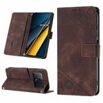 For Xiaomi Redmi K70E Skin Feel Embossed Leather Phone Case(Brown)