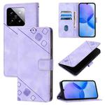 For Xiaomi 14 Skin Feel Embossed Leather Phone Case(Light Purple)