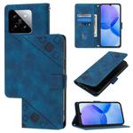 For Xiaomi 14 Skin Feel Embossed Leather Phone Case(Blue)