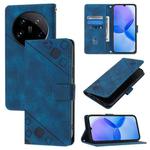 For Xiaomi 14 Ultra Skin Feel Embossed Leather Phone Case(Blue)