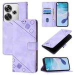 For Xiaomi Poco F6 Skin Feel Embossed Leather Phone Case(Light Purple)