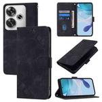 For Xiaomi Poco F6 Skin Feel Embossed Leather Phone Case(Black)