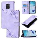 For Xiaomi Poco M2 Pro / Redmi Note 10 Lite Skin Feel Embossed Leather Phone Case(Light Purple)