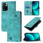 For Xiaomi Poco X4 NFC 5G Skin Feel Embossed Leather Phone Case(Green)