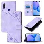 For Xiaomi Redmi 7 Skin Feel Embossed Leather Phone Case(Light Purple)