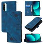 For Xiaomi Redmi Note 8 Skin Feel Embossed Leather Phone Case(Blue)