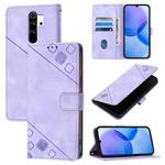 For Xiaomi Redmi Note 8 Pro Skin Feel Embossed Leather Phone Case(Light Purple)