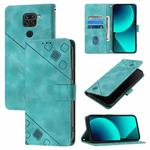 For Xiaomi Redmi Note 9 4G / Redmi 10X 4G Skin Feel Embossed Leather Phone Case(Green)