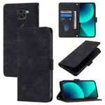 For Xiaomi Redmi Note 9 4G / Redmi 10X 4G Skin Feel Embossed Leather Phone Case(Black)