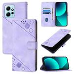 For Xiaomi Redmi Note 12 4G Global Skin Feel Embossed Leather Phone Case(Light Purple)