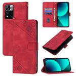 For Xiaomi Redmi Note 11 Pro+ 5G EU Skin Feel Embossed Leather Phone Case(Red)