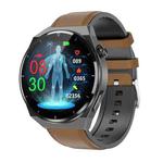 TK20 1.39 inch IP68 Waterproof Leather Band Smart Watch Supports ECG / Remote Families Care / Body Temperature Monitoring(Brown)