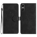 For Sony Xperia 10 VI Flower Embossing Pattern Leather Phone Case(Black)