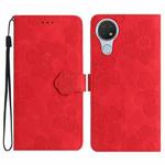 For Nokia 6.2 / 7.2 Flower Embossing Pattern Leather Phone Case(Red)