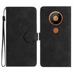 For Nokia 5.4 Flower Embossing Pattern Leather Phone Case(Black)