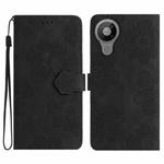 For Nokia 5.3 Flower Embossing Pattern Leather Phone Case(Black)