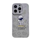 For iPhone 14 Plus Liquid Silicone Astronaut Pattern Phone Case(Grey)