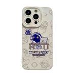 For iPhone 14 Pro Liquid Silicone Astronaut Pattern Phone Case(White)