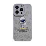 For iPhone 14 Pro Max Liquid Silicone Astronaut Pattern Phone Case(Grey)