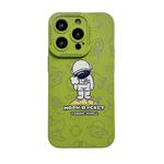 For iPhone X / XS Liquid Silicone Astronaut Pattern Phone Case(Green)