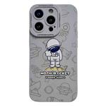 For iPhone 15 Pro Liquid Silicone Astronaut Pattern Phone Case(Grey)