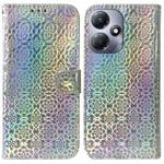 For Infinix Hot 30 Play Colorful Magnetic Buckle Leather Phone Case(Silver)