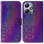 For Infinix Hot 30 Play Colorful Magnetic Buckle Leather Phone Case(Purple)