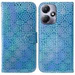 For Infinix Hot 30 Play Colorful Magnetic Buckle Leather Phone Case(Blue)