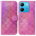 For Infinix Smart 7 African Colorful Magnetic Buckle Leather Phone Case(Pink)