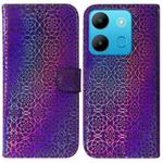 For Infinix Smart 7 African Colorful Magnetic Buckle Leather Phone Case(Purple)